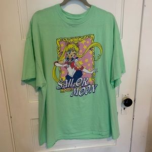 Sailor Moon T-shirt XXL mint green